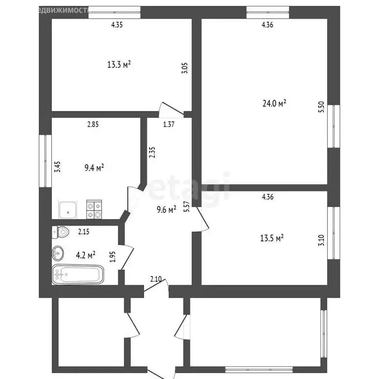 Дом в Тугулым, Заречная улица (74 м) - Фото 0