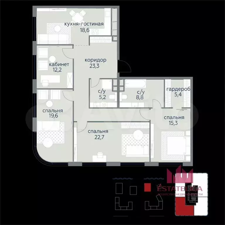 4-к. квартира, 130 м, 12/13 эт. - Фото 0