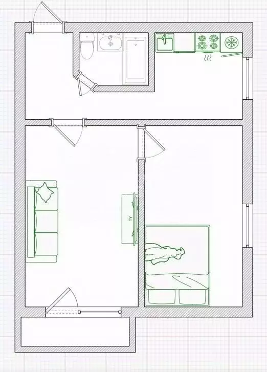 2-к кв. Омская область, Омск ул. Яковлева, 12 (39.2 м) - Фото 1