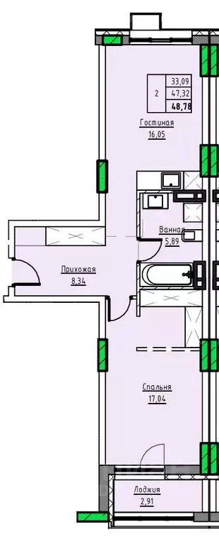 2-к кв. Алтайский край, Заринск 1-й мкр,  (48.78 м) - Фото 1
