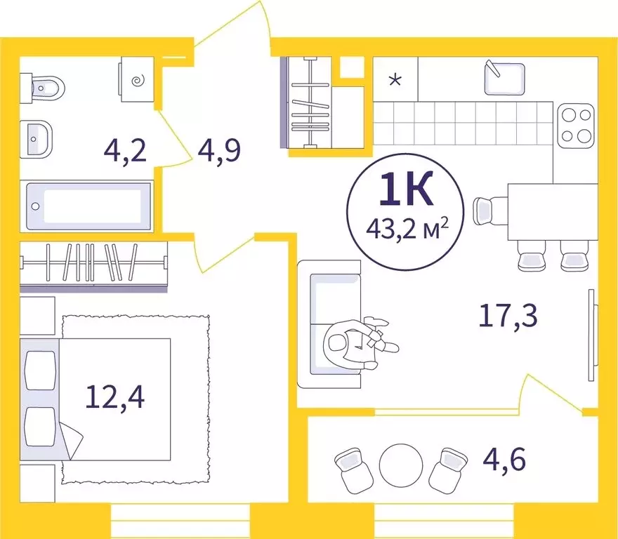 1-комнатная квартира: Екатеринбург, улица 22-го Партсъезда, 5 (40.94 ... - Фото 0