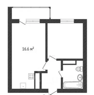 1-к кв. Тюменская область, Тюмень ул. Александра Протозанова, 4 (34.8 ... - Фото 2