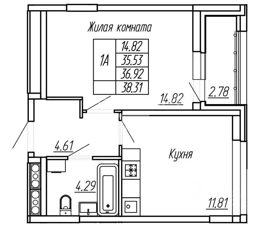 1-к кв. Марий Эл, Йошкар-Ола ул. Карла Маркса, 109Г (36.92 м) - Фото 2