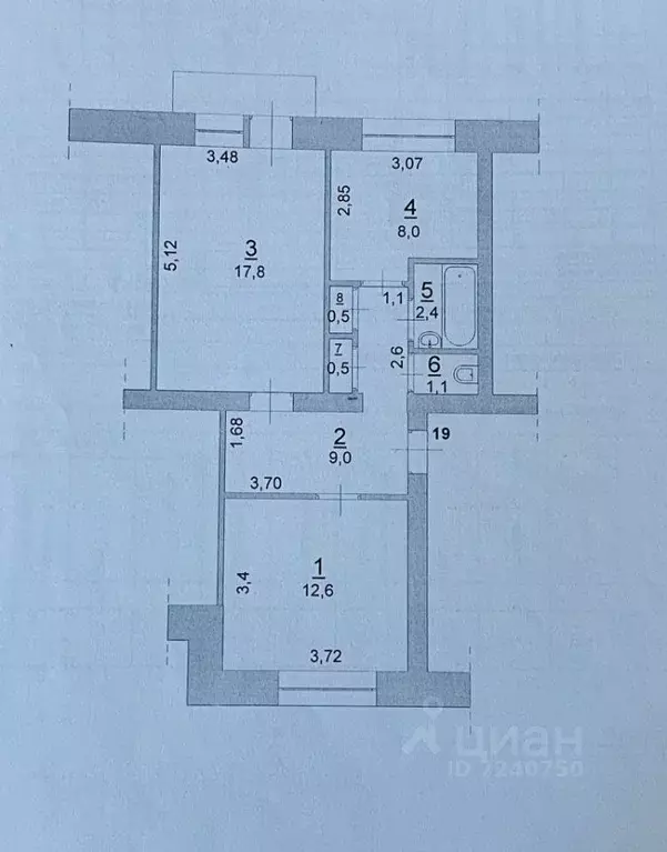 2-к кв. Нижегородская область, Балахна Профсоюзная ул., 9 (52.7 м) - Фото 2