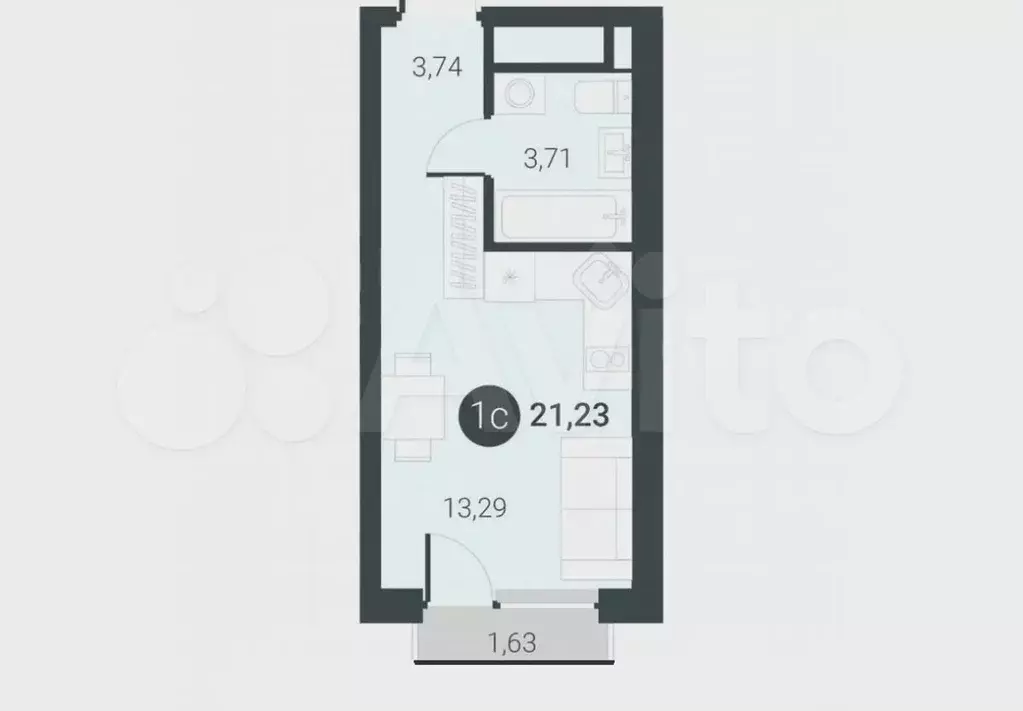 Квартира-студия, 22 м, 13/14 эт. - Фото 0