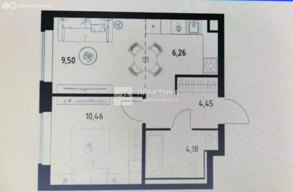 2-комнатная квартира: Мирный, улица Академика Северина, 13 (33.7 м) - Фото 1