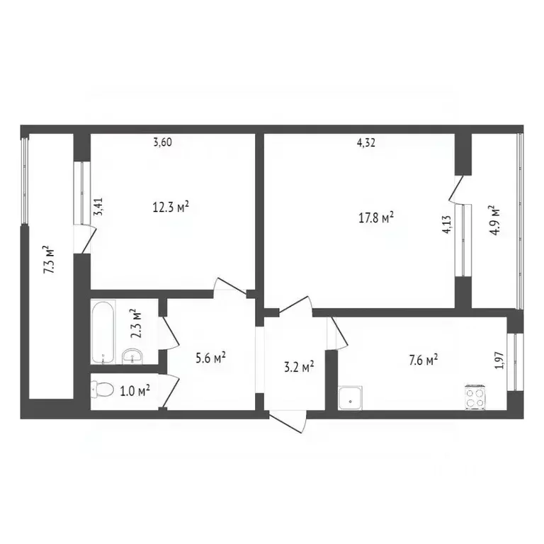 2-к кв. Севастополь ул. Генерала Мельника, 15 (62.2 м) - Фото 2