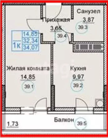 Продаётся 1-к квартира, 34.07 м - Фото 0