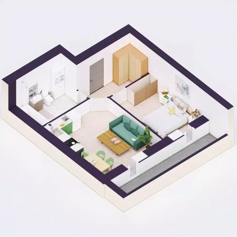 2-к кв. Башкортостан, Уфа Кавказская ул., 24 (43.31 м) - Фото 2