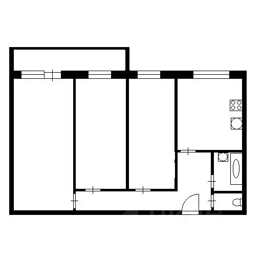 3-к кв. Воронежская область, Воронеж ул. Генерала Перхоровича, 4 (63.0 ... - Фото 2