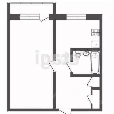 1-к кв. Кемеровская область, Юрга Волгоградская ул., 25 (32.6 м) - Фото 2