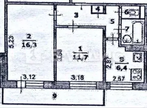 2-к кв. Белгородская область, Белгород 10-й мкр, ул. 60 лет Октября, 5 ... - Фото 2