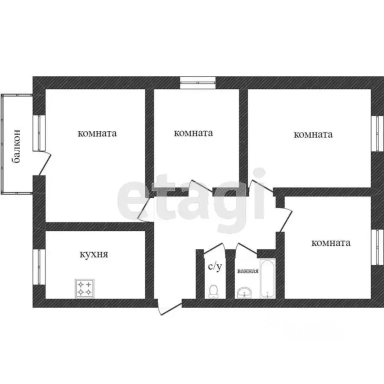 4-к кв. Свердловская область, Нижний Тагил ул. Ермака, 45 (73.9 м) - Фото 1