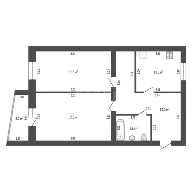 2-комнатная квартира: Стерлитамак, улица Богдана Хмельницкого, 38 ... - Фото 0