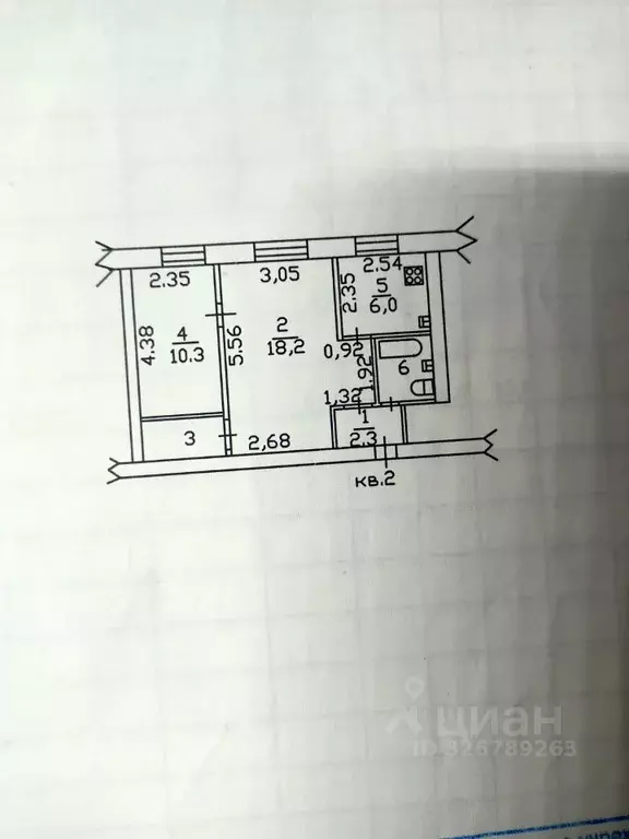 2-к кв. Татарстан, Нижнекамск просп. Строителей, 20А (42.4 м) - Фото 2