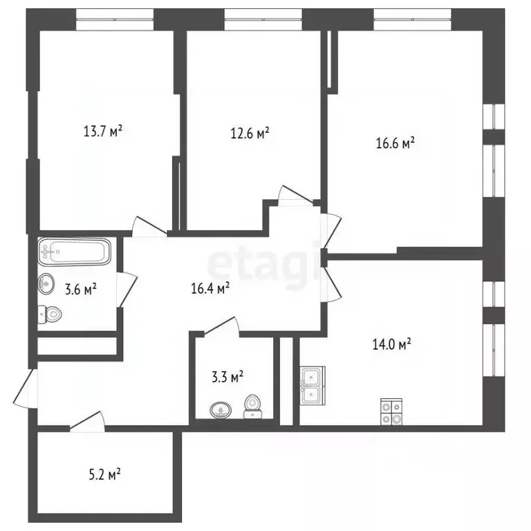 3-к кв. Москва ул. Саларьевская, 8к3 (84.9 м) - Фото 2