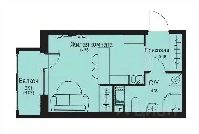 Студия Ленинградская область, Всеволожский район, Заневское городское ... - Фото 0
