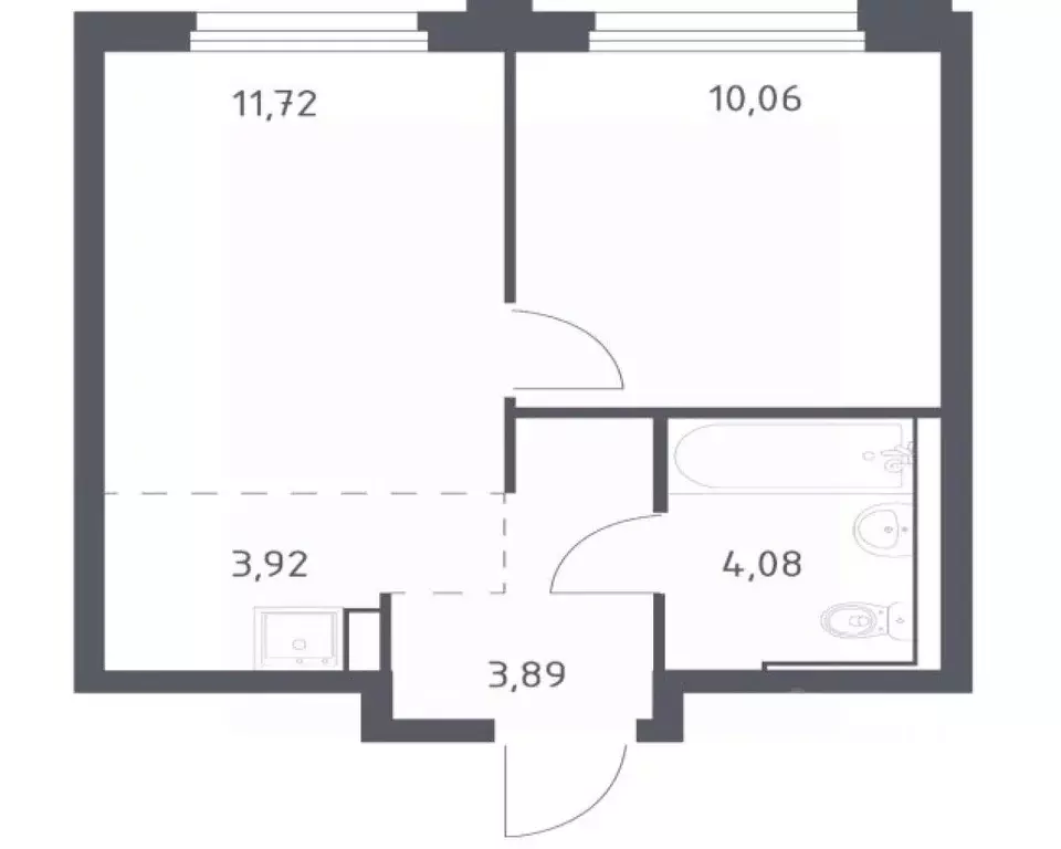 1-к кв. Тюменская область, Тюмень ул. Юрия Рогачева, 11к1 (33.0 м) - Фото 2