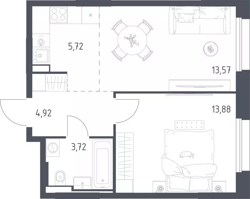 1-к кв. Московская область, Одинцовский городской округ, Заречье пгт ... - Фото 1