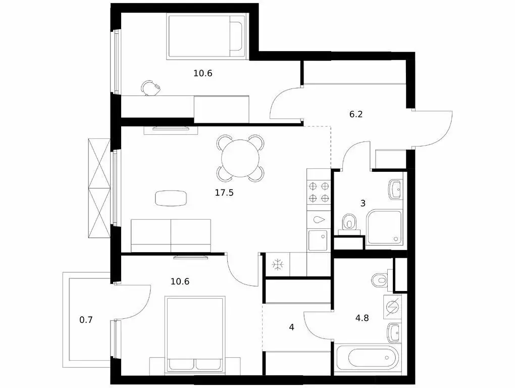 2-комнатная квартира: Нижний Новгород, деревня Утечино, жилой комплекс ... - Фото 1