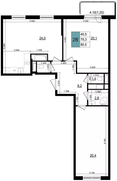 2-комнатная квартира: Одинцово, улица Бзри, к23 (80.5 м) - Фото 0
