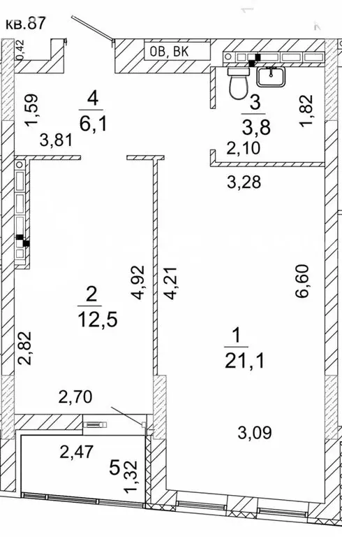 1-комнатная квартира: Нижний Тагил, улица Удовенко, 2 (43.5 м) - Фото 1