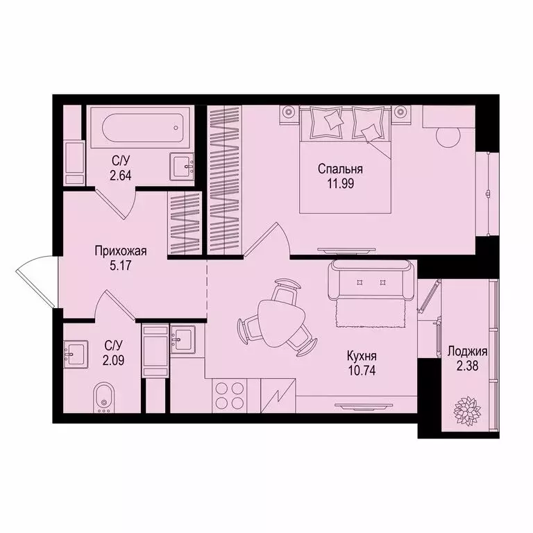 1-комнатная квартира: Всеволожский район, Заневское городское ... - Фото 1