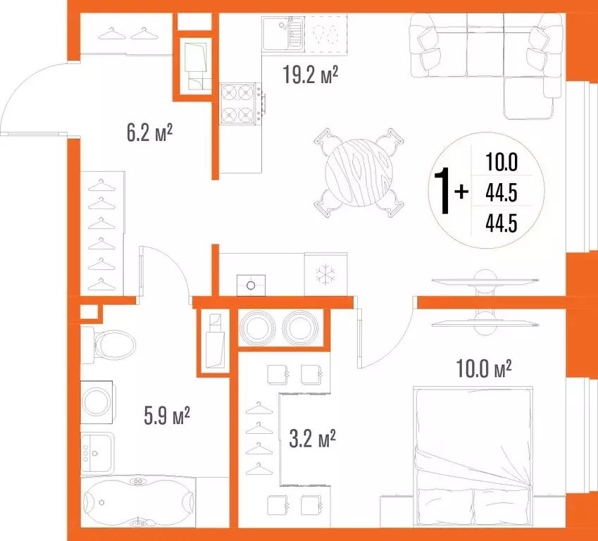 1-к кв. Астраханская область, Астрахань ул. Трофимова, 10 (44.5 м) - Фото 2