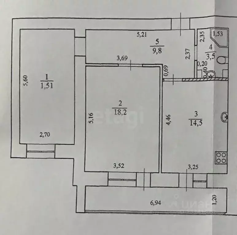 2-к кв. Ульяновская область, Ульяновск Буинский пер., 1 (61.0 м) - Фото 2