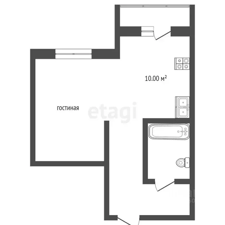 1-к кв. Забайкальский край, Чита Октябрьский мкр, 9 (43.4 м) - Фото 1