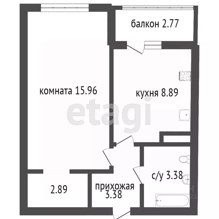 1-к кв. Костромская область, Кострома просп. Мира, 17 (32.1 м) - Фото 1