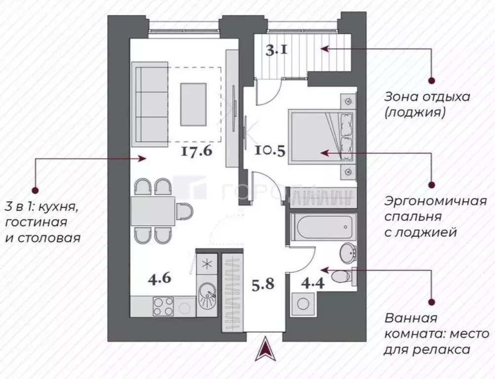 2-комнатная квартира: Новосибирск, Красный проспект, 220 (42.3 м) - Фото 0