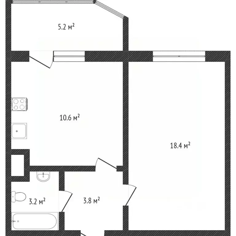 1-к кв. Ханты-Мансийский АО, Сургут ул. Есенина, 6 (36.0 м) - Фото 0