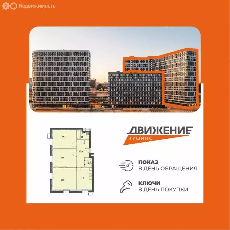 3-комнатная квартира: Москва, Волоколамское шоссе, 71/22к1 (76 м) - Фото 2