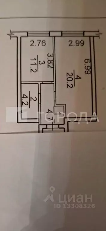 1-к кв. Новосибирская область, Новосибирск ул. 1905 года, 85/2 (40.3 ... - Фото 2