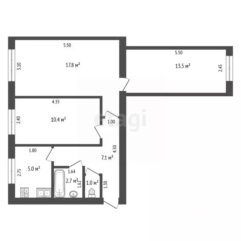 3-к кв. Челябинская область, пос. Увельский ул. Сафонова, 33 (57.5 м) - Фото 2