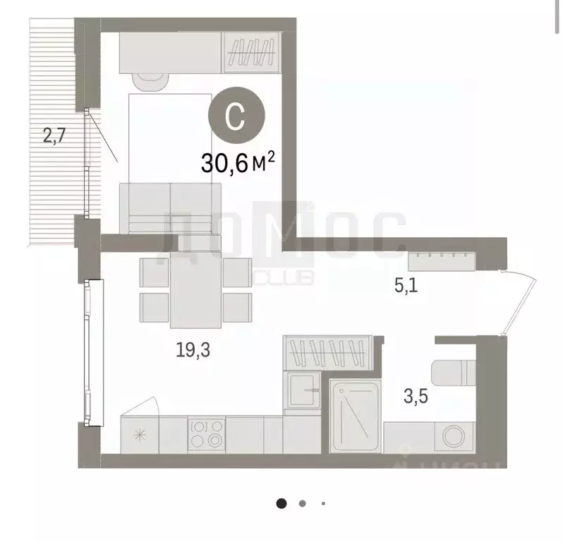 Студия Свердловская область, Екатеринбург Сортировочный жилрайон, ... - Фото 1
