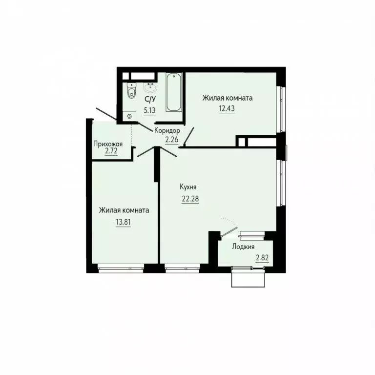 2-комнатная квартира: Екатеринбург, жилой район Юго-Западный, ЖК ... - Фото 1