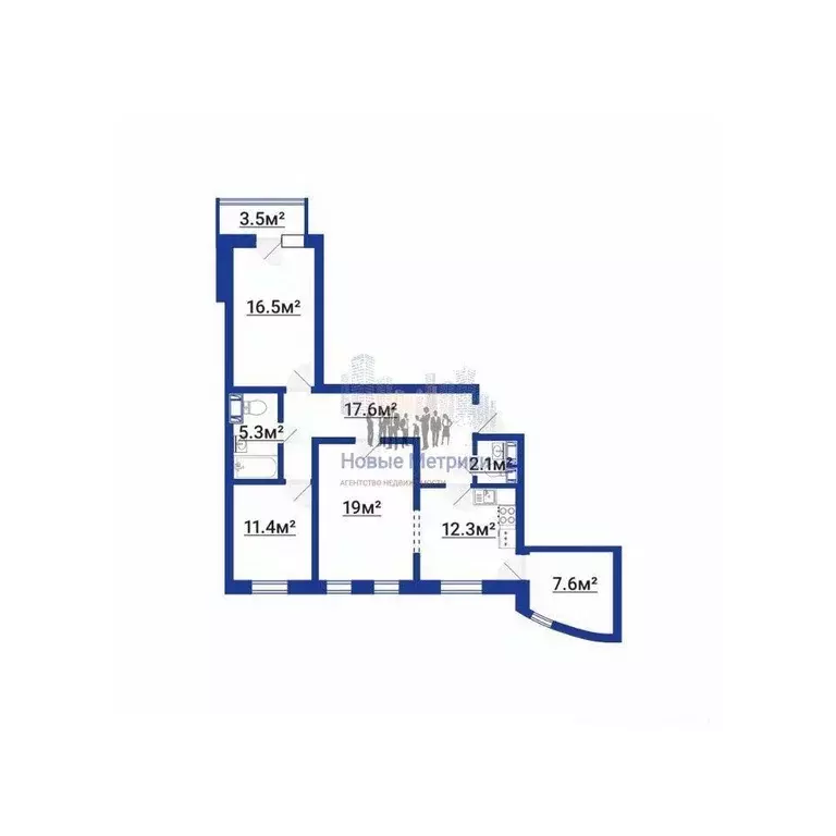 Квартира, 4 комнаты, 92 м - Фото 0