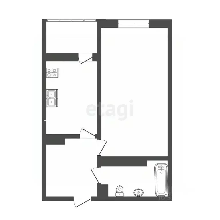 1-к кв. Ростовская область, Аксай ул. Менделеева, 53А (34.5 м) - Фото 2