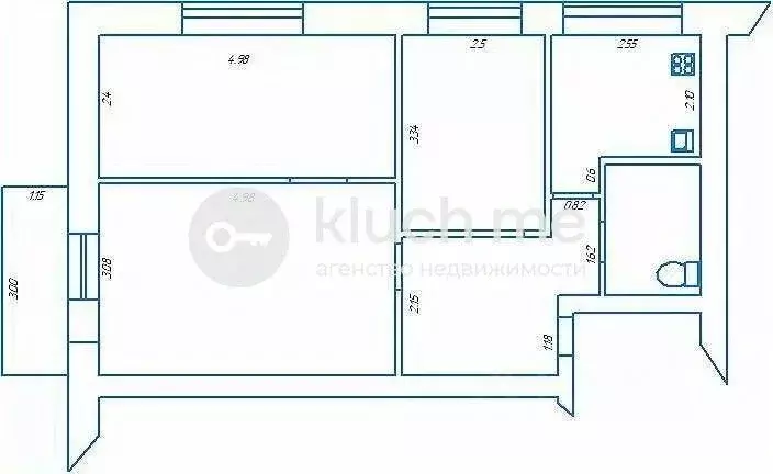 3-к кв. Татарстан, Казань Шоссейная ул., 21 (53.1 м) - Фото 2