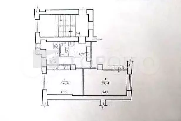 2-к. квартира, 49,3 м, 4/6 эт. - Фото 0