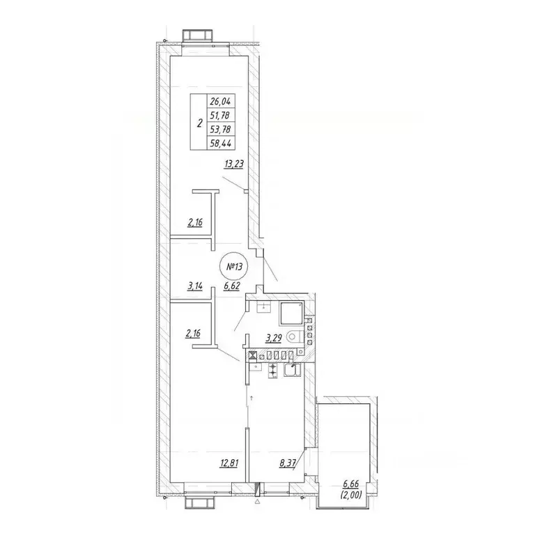 2-к кв. Калининградская область, Зеленоградск  (58.46 м) - Фото 1