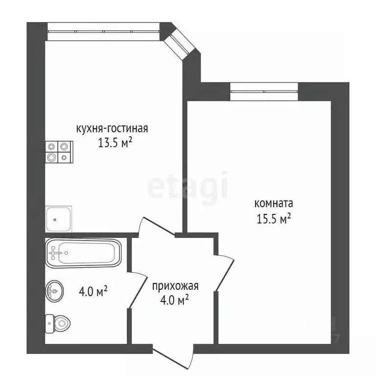 1-к кв. Краснодарский край, Новороссийск Мысхакское ш., 59 (34.8 м) - Фото 1