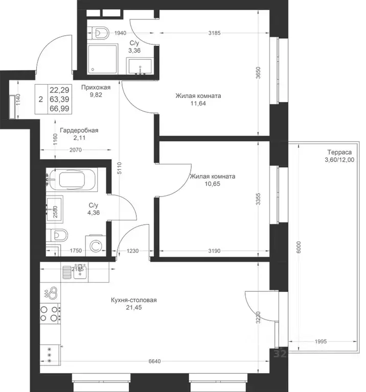 2-к кв. Татарстан, Лаишевский район, Столбищенское с/пос, с. Усады ул. ... - Фото 2