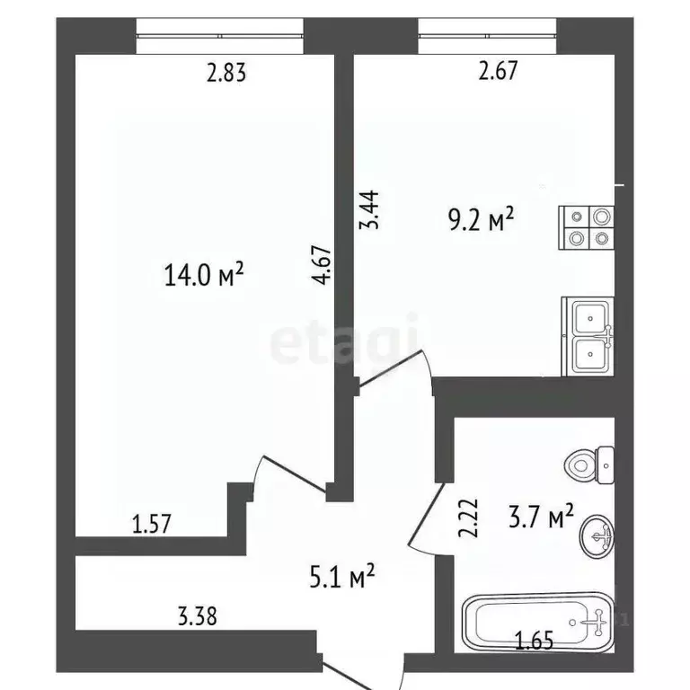1-к кв. Ямало-Ненецкий АО, Тарко-Сале Пуровский район, Южный мкр, 5 ... - Фото 1