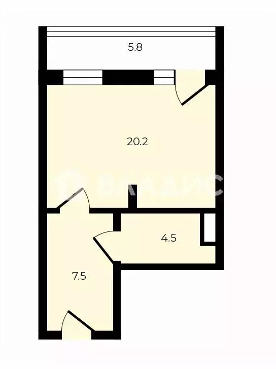 Студия Владимирская область, Владимир Добросельская ул., 188В (32.2 м) - Фото 2