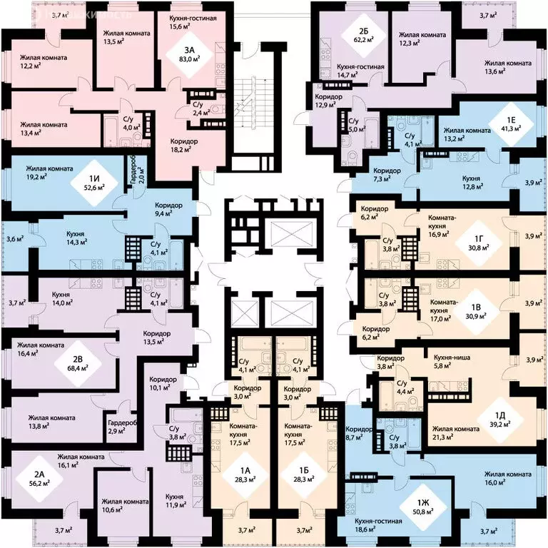 2-комнатная квартира: Екатеринбург, проспект Космонавтов, 108/4 (60.3 ... - Фото 2