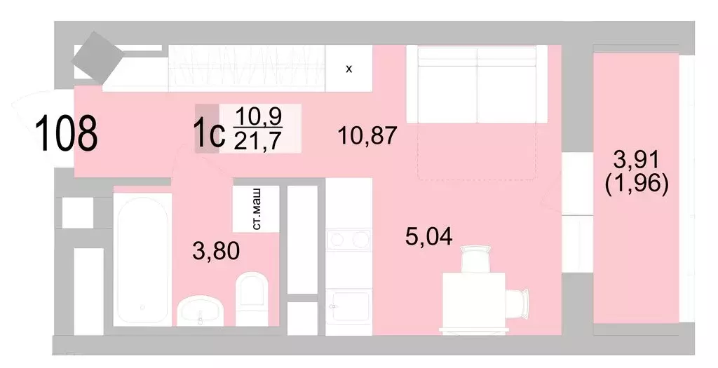 Квартира-студия: Екатеринбург, Черкасская улица, 5к1 (21.67 м) - Фото 0
