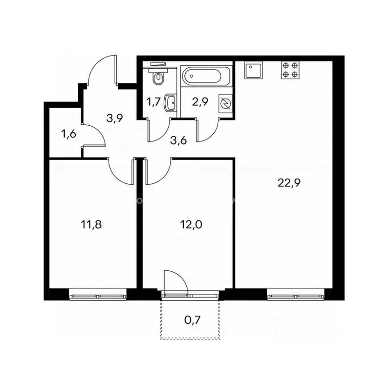 2-к кв. Москва Боровское ш., 2к2 (59.0 м) - Фото 1